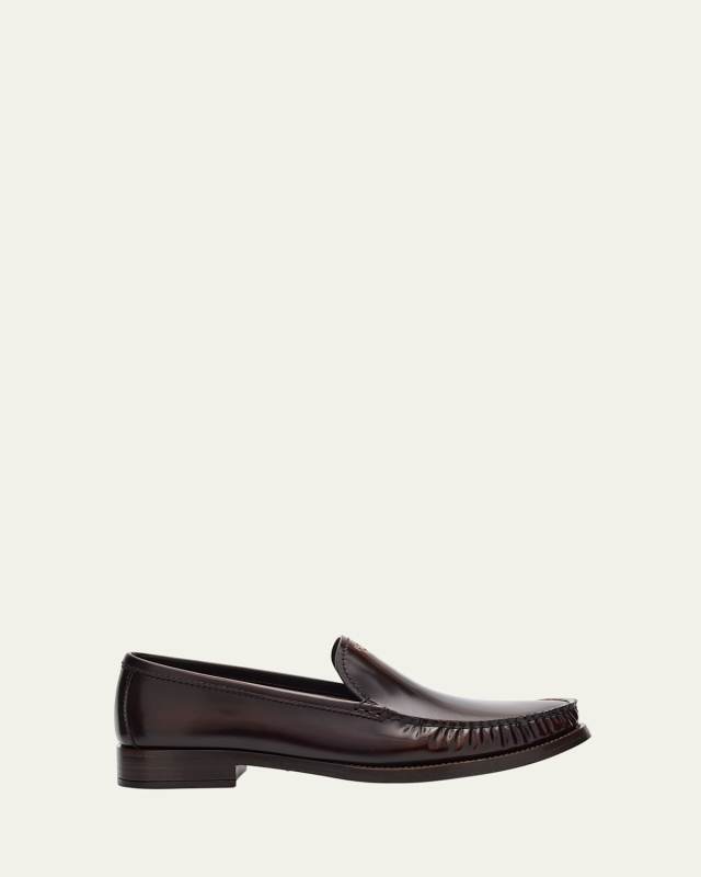 Brushed Leather Loafers